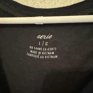 Aerie Black Tie Waist Lounge Dress